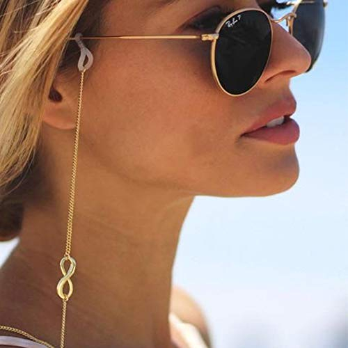 Yienate Boho-Brillenketten mit Glückszahl 8, rutschsichere Brillenkette, Brillen-Zubehör, Brillen-Halter, Sonnenbrillen-Halter, für Frauen und Mädchen (Gold)