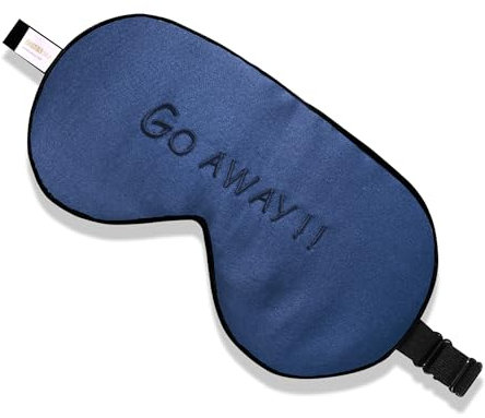 ZIMASILK Schlafmaske aus 100 % natürlicher Seide, verstellbar, superglatt, weiche Augenmaske zum Schlafen mit Tasche (Go Away – Marineblau)