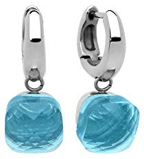 Qudo Firenze Creolen in Edelstahl, Hoop, Huggie, Aqua, 2 Count, 1.1 cm, Creolen