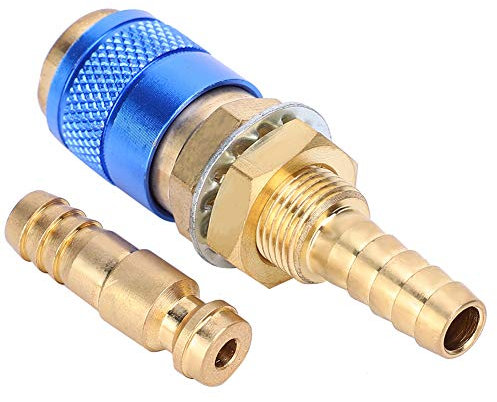 Set di connettori rapidi per adattatore per gas e raffreddamento ad acqua 8 mm per torcia per saldatore MIG TIG(Blu)