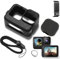 Fraternize Black Silicone Sleeve Rubber Protective Case for GoPro Hero 12/11/10/9 Black Accessories Kit with Battery Side Cover, Screen Protectors, Lens Caps & Lanyard for Go Pro Hero 12/11/10/9