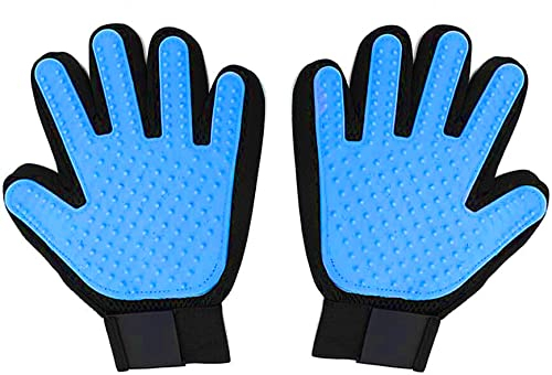 Houdao 1 Paar Katzenhandschuh Fellpflege Kurzhaar Katzenbürste Handschuh mit Fünf-Finger-Design und Atmungsaktives Netz Verfilztes Fell Bei Katzen Entfernen