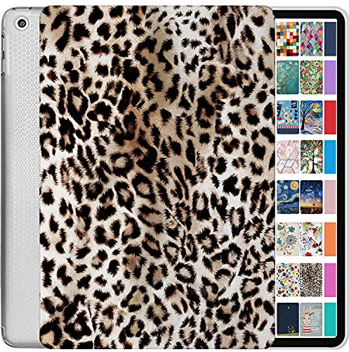 DuraSafe Cases for iPad 9 2021 iPad 8 2020 iPad 7 2019 10.2 Inch [ iPad 9th 8th 7th Gen ] A2197 A2270 A2602 Printed Lightweight Shock Absorbant Flexible TPU Protective Clear Case - Leopard