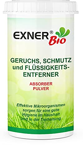 Exner Bio Eliminador de olores y manchas – con microorganismos contra manchas y olores – para mascotas, hogar y coche 100% natural y suave – 250 g granulado
