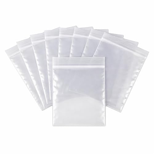 200 Zip Seal Bags Clear Plastic Zip Lock Food Storage, Small Plastic Pouches with Zips, Self Seal, Resealable Packaging for Freezer, Jewellery, Medicine, Office, Mailing and Craft Use 3.5 x 4.5 Inch