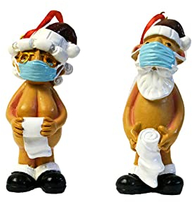 2023 Weihnachtsdekorationen,Nackter Weihnachtsmann Anhänger mit Maske,3D Naughty Santa Christmas Ornament Für Weihnachtsbaum Deko (1xMr & 1xMrs)