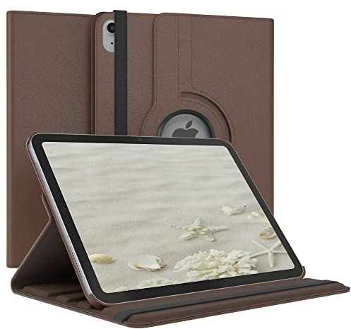 EAZY CASE - Tablet Hülle für iPad 10. Generation 2022 Schutzhülle 10.9 Zoll Smart Cover Tablet Case Rotationcase zum Aufstellen Klapphülle 360° drehbar mit Standfunktion Tasche Kunstleder Braun