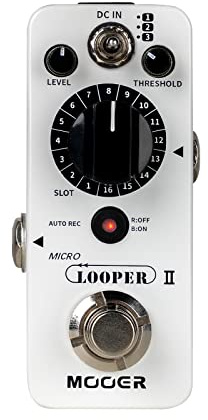 MOOER Micro Looper II Guitar Loop Pedal With 480 Minutes Recording, AUTO REC Function, 3 Saving Banks and 16 Slots Per Bank