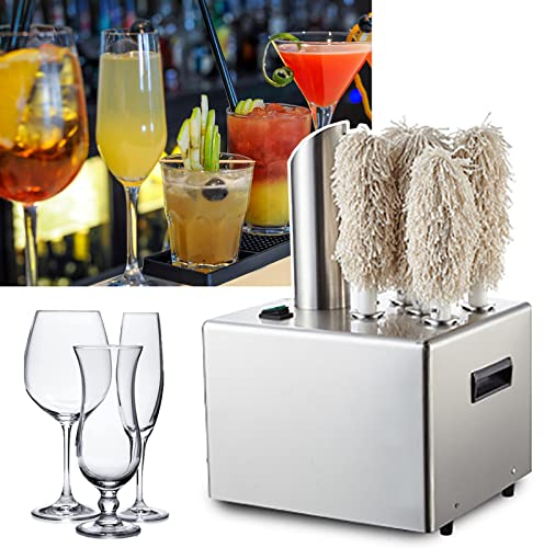 AXNI Electric Wine Glass Polisher, 304 Stainless Steel Glassware Polisher, With 5 Polishing Cloths (Removable), 330 Cups/Hour, For Hotels, Catering, Bars, Restaurants, Event Venues