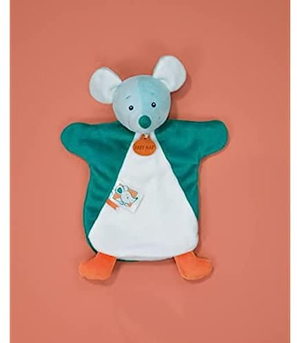 BABY NAT BN0747 Mouse Puppet Green Multi-Coloured