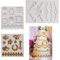 3 Stück Silikon Kuchen Schimmel 3D Silikonform Fondant Silikonform Barocke Fondantform Retro Foto-Rahmen-Form für Sugarcraft für DIY-Bastelprojekte Kuchenränder Cupcake-Topper Fondant (Grau)