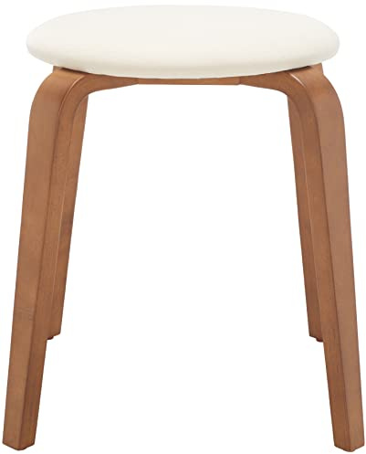 Safavieh Home Collection Jo Walnut/Cream Upholstered Stackable Stool