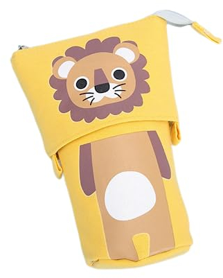Federmäppchen Große Kapazität Stehen Leinwand Reißverschluss Mäppchen Make-up Tasche Teleskopisch Bleistifthalter Beutel,Gelb