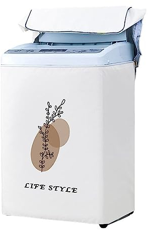 Odot Stampa Copertura Lavatrice Impermeabile per Asciugatrice, Coprilavatrice per Lavatrice a Carica Dall'alto Resistente con Cerniera, Fodera (2XL capacità 12,5 kg,Illustrazione)