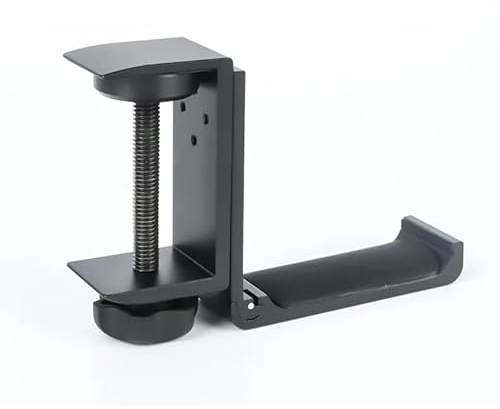 KD Essentials Headphone holder & headset hook for more organization on the desk and in the office, Gaming Headset Holder – tool-free mounting on the edge of the desk (high-strength aluminum, black)