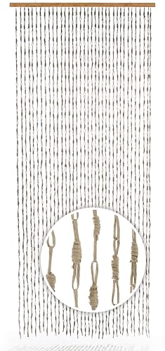 Kobolo Türvorhang Papiervorhang Loop - grau - Balkon, Terrasse - 90x200 cm - rechteckig - Wohnzimmer