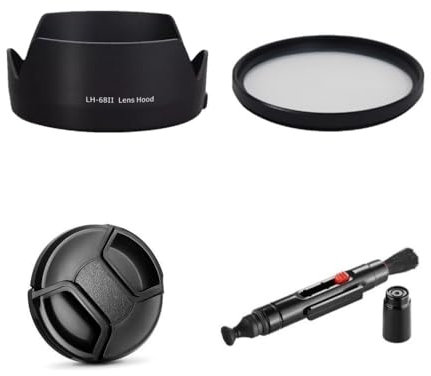 Set di accessori per fotocamera Canon EF 50 mm f/1.8 STM Lens compreso ES-68 Flower Lens paraluce di ricambio, filtro MC UV, copriobiettivo, penna di pulizia