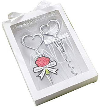 TRoki Juego de abridor y tapón de Vino con sacacorchos en Forma de corazón: Regalo y decoración de Boda