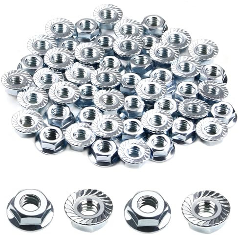 1/4-20 Serrated Flange Hex Nuts 1/4 Hardware Nuts for Car Front Grill