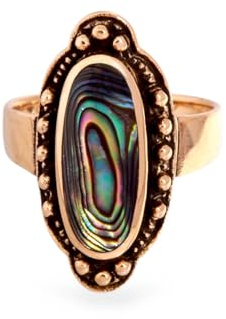 Windalf Vintage Elfen Ring ABALONE 24 mm Seeopal-Ring Bronze (Bronze, 64 (20.5))