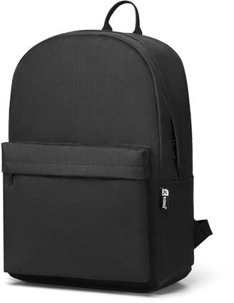 Kono Children's Backpack School Bag for Boys and Girls Lightweight Rucksack for Teenagers Students Bookbag Travel Casual Daypack Women Men (Black)
