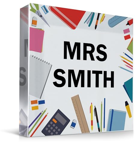 Red Ocean Teacher Gift - Personalised Desk Name Plate - Custom Teacher Gift - Teacher Desk Name Plate Plaque - Name Plate For Desk - Nursery School Gift - End of Term - Teacher Appreciation Gift