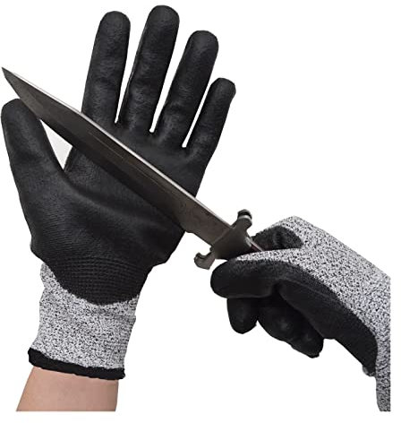 Gants résistants aux coupures 1 paire de gants de sécurité Anti-coupure et anti-crevaison Gants anti-coupure résistants à l'usure Anti-lame Trempage de jardin et gant anti-huile pour couteau de chef c