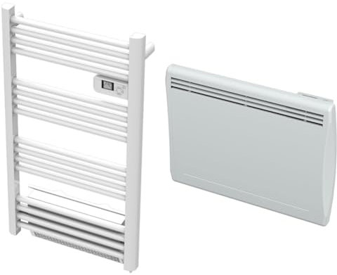 Cayenne Radiateur Sèche-Serviette Saturne 500 W et 1000W soufflerie 1000 W, Blanc & 49736 Radiateur à inertie Fonte LCD 1000 W