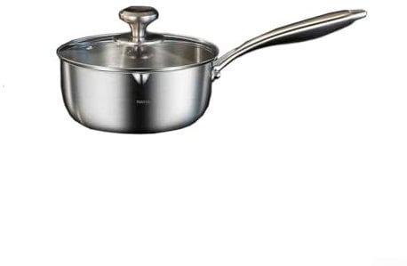 LVYXON Stainless Steel Saucepan, Small Induction Cookware Pot with Lid,3-Ply Thicken Pan & Heatproof Handle, Suitable for All Cooktops, Oven(16cm)