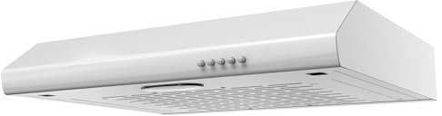 FIREGAS Cappa Aspirante 60 cm, Alta Efficienza, Design Moderno, Luce LED, Risparmio Energetico e Ricircolo,Cappa Cucina,Cappa Aspirante 60 cm Sottopensile,Bianco