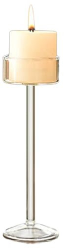 jojnsha Vintage Glass Candlestick Candle Holder Tall Long Stem Clear Tealight Stand for Home Wedding Table Centerpieces Decors