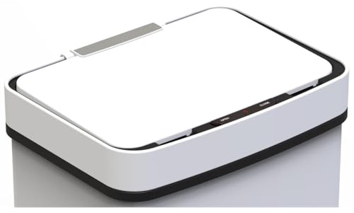 Couvercle Poubelle De Cuisine Automatique Tri Sélectif Double Compartiment 75l NARVIK Blanc