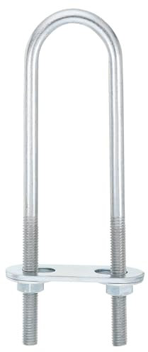 QUARKZMAN 6Pcs Pernos en U Redondos M6, Ancho Interior de 23mm, Longitud de 120mm Perno de Abrazadera en U con Tuercas y Placas, de Acero al Carbono para Reparación Tuberías y Industriale