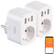 Luminea Home Control Adapter Netzteil: 2er-Set WLAN-Steckdose m. Energiekostenmesser, 1x USB-C 20W, 2x USB-A (WLAN-Steckdose mit Anschluss, Steckdosen & Stromverbrauch, Bedienungsanleitung)
