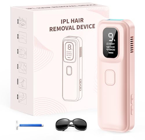 TIIMAGIC IPL Geräte Haarentfernung Laser, Schmerzfreie Haarentfernungsgerät zu Hause, 9 Intelligente Energiestufen für Männer, Frauen, 999,900 Lichtimpulse für Körper, Bikinibereich - Rosa