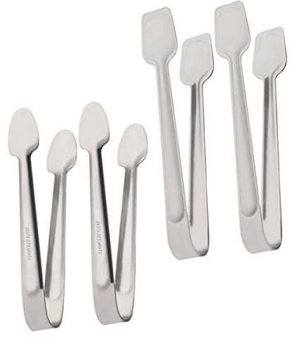 VINTORKY 4 Stück Edelstahl Küchenzangen Multifunktionale Grillzangen Mit Spitzem Und Quadratischem Griff Hitzeschutz Für Kochen Und Servieren Am Grill