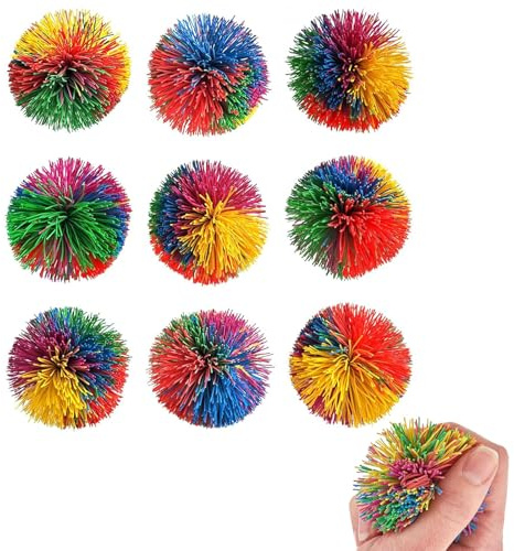 10 Stück Bunte Wuschelbälle – Fidget-Silikonbälle, 6,5 cm, ideal als Party-Mitgebsel für Erwachsene und Studierende, für Gruppenspiele, Outdoor-Aktivitäten oder als Stressbälle