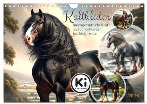 Kaltblüter - Die majestätische Kraft und Schönheit der Kaltblutpferde (Wandkalender 2026 DIN A4 quer), CALVENDO Monatskalender: Edle Kaltblut Riesen in malerischen Szenen (CALVENDO Tiere)