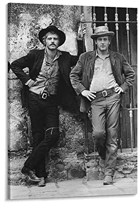 ZZXCHG Leinwand Wandkunst Malerei 50x70cm Butch Cassidy e The Sundance Kid Movie Paul Newman e Robert Redford Canvas Wall Art Soggiorno Poster Camera da letto Decor Painting Senza Cornice