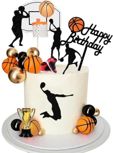 25 Stück Basketball Kuchen Topper, Basketball Party, Basketball Party Kuchen Zubehör Set, Kinder Geburtstag Kuchen Topper, Basketball Kuchen Topper, Kuchen Zubehör