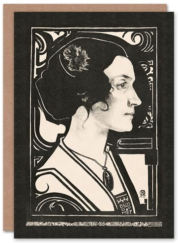 Artery8 Richard Roland Holst Art Card Woman Stained Glass Sketch Portrait