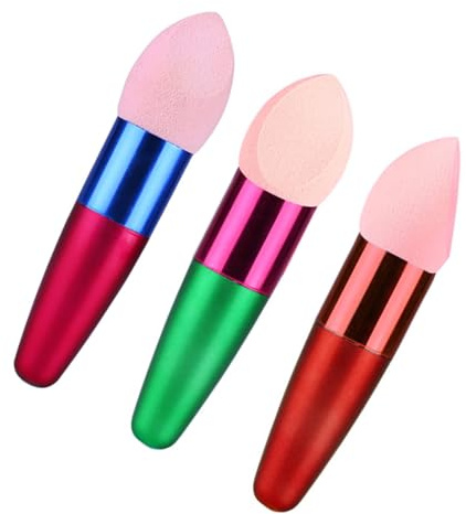 WEKADRIN Make Up Schwamm Wiederverwendbar 3 Stück aus Schwamm für Nasses und Trockenes Auftragen Zufällige Farbe für Foundation und Puder im Professionellen oder Privaten Gebrauch