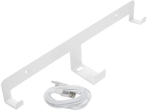 TOYZFRIENDY Wall Storage Bracket Wall Mount Stand for VR Headset with Dual-head C Port Charging Cord Durable Material Holder for Home Gaming Accessories Organization