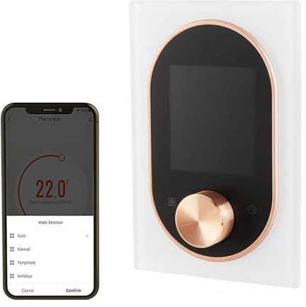 Dioche Termostato Inteligente para Caldera de Agua/Gas y Calefacción Eléctrica con Pantalla Táctil VA, WiFi Habilitado, Programación Semanal 5+1+1, Diseño Fácil de Usar (Calefacción eléctrica con