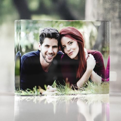 contento | Großes Glasfoto Farb-Druck mit eigenem Bild - Glasfoto auf Glas, Hochwertiges Geschenk, freistehendes Glas mit 3D Effekt, Lichtbeständig, Geschenkidee Geburtstag Gr. L 14 x 10, x 1,9 cm