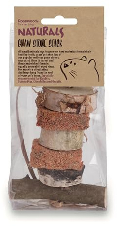 Rosewood Naturals Edible Gnaw Stone Stack, Small Animal Treat and Gnaw Toy for Rabbits, Guinea Pigs, Chinchillas, Degus, Hamsters, Gerbils, Mice and Rats (Pack of 1)
