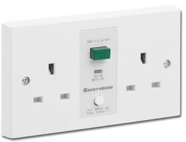 SafetySure RCD Socket White 2 Gang 13A 30mA