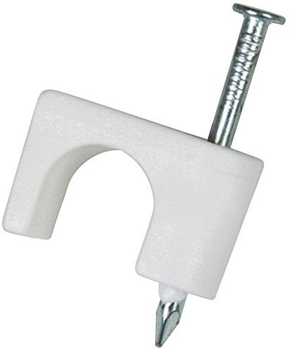 QualGear CC1-W-100-P White Cable Clips RG6 6mm, 100 Pack