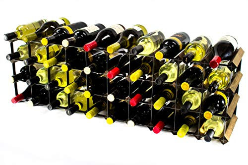 Cranville wine racks Klassische 30/40 Flasche Schrank Oben Nussbaum gebeizt Holz und schwarzem Metall Weinregal fertig montiert
