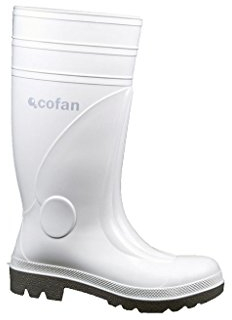 Stivali di gomma | Sicurezza S-4 | Colore: bianco | Taglia: 41 | Puntale di acciaio | Realizzati in PVC-Nitrile